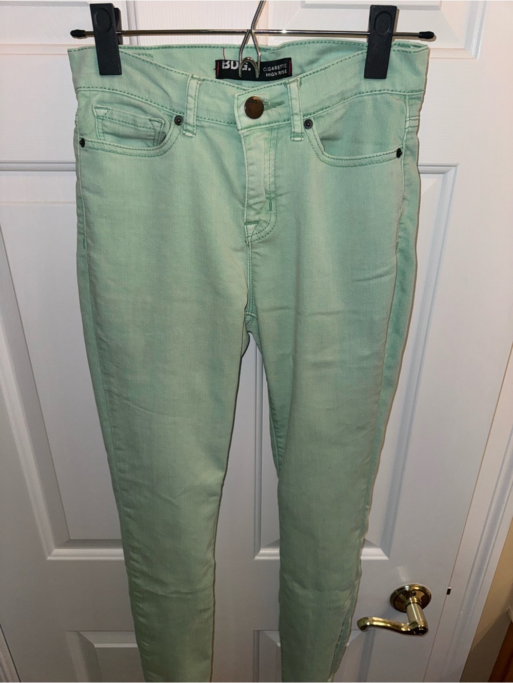 BDG Cigarette High Rise Skinny Jeans, Size 25 Mint Green from Urban Outfitters